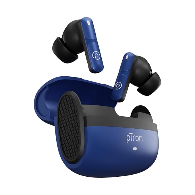 PTron Bassbuds Blaze in Ear TWS Earbuds (Blue & Black)