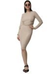POPWINGS Casual Solid Skirt and Top Set for Women