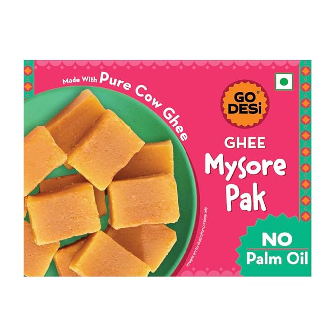 GO DESi Mysore Pak | Made with Desi Ghee | Indian Mithai | Sweets Gift Pack | 180/150 grams