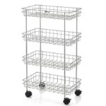 Amazon Brand – Solimo 4-Tier Ventilated Storage with Swivel Wheels