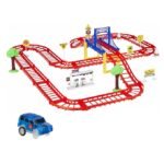 Amazon Brand – Jam & Honey Avengers-Themed Car Track Small Set | DIY Loop Race Track with Cars
