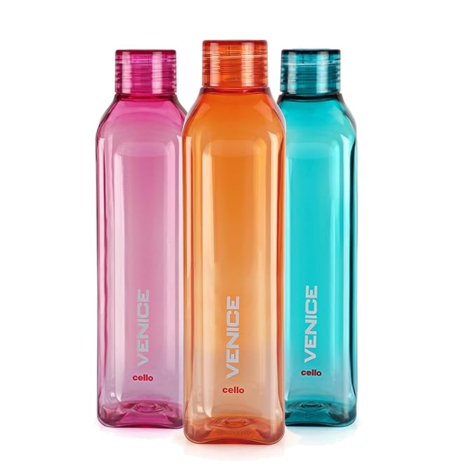 CELLO Venice Water Bottles Set of 3 Pcs For Daily Use, 1000ml
