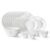 Larah by Borosil Ingot Fluted Series Opalware Dinner Set | 36 Pieces for Family of 8