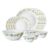 Larah by Borosil Cripper Opalware Dinner Set, 13-Pieces, White