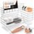 E-COSMOS® 20-Pack Transparent Drawer Organizers, Durable Polypropylene Storage Boxes, Multi-Purpose Divider Trays for Dressing Table, Vanity, Kitchen, and Office